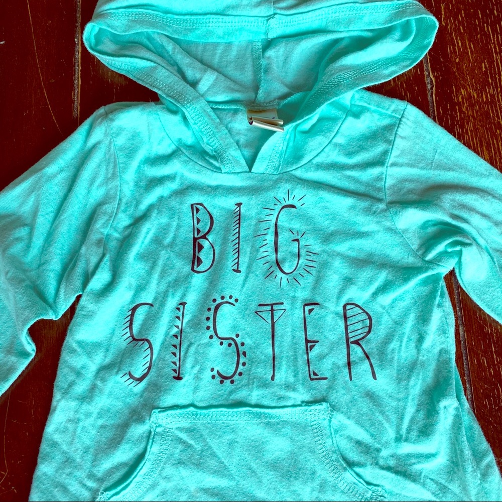 Big sister long sleeve 18 month blue mint girls